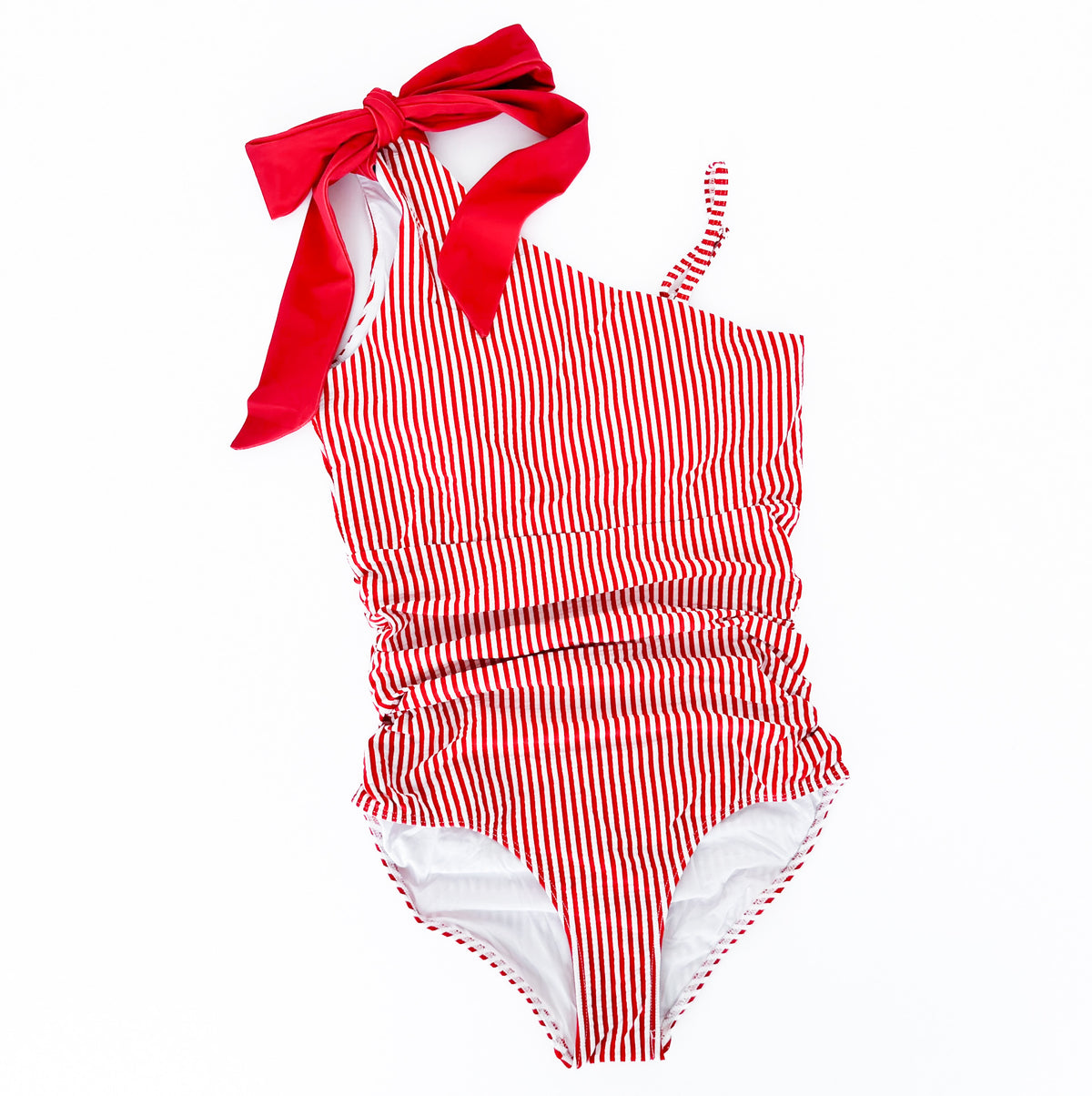 Women&#39;s Red Stripe Seersucker One-Piece