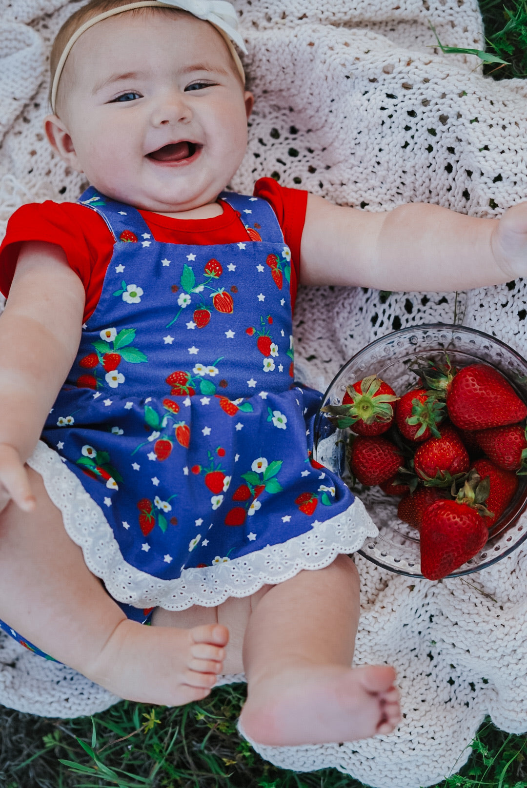 Strawberry Stars Skirted Romper