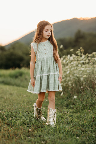 Sage Gingham Zoey Dress