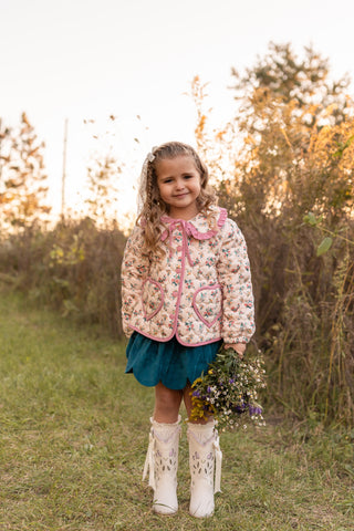 Blue Spruce Corduroy Scallop Skort