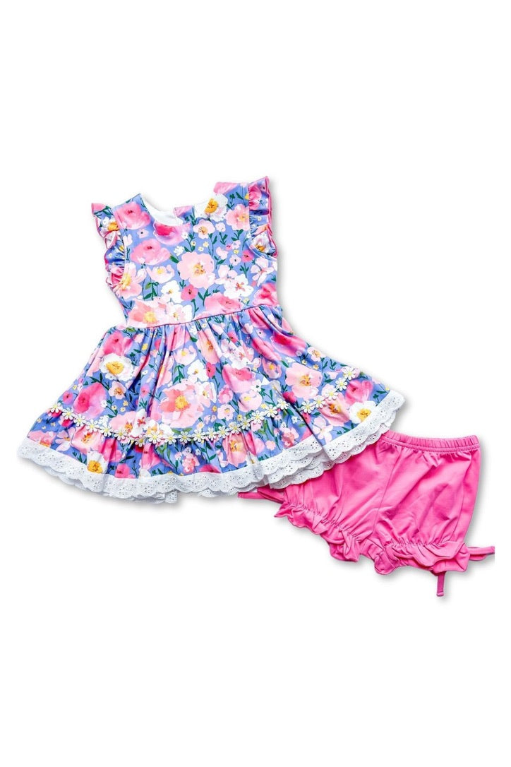 Whimsical Garden Dress and Bloomer Set