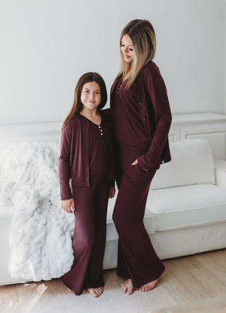 Women's Ribbed Bamboo Lounge Pants ~ Plum