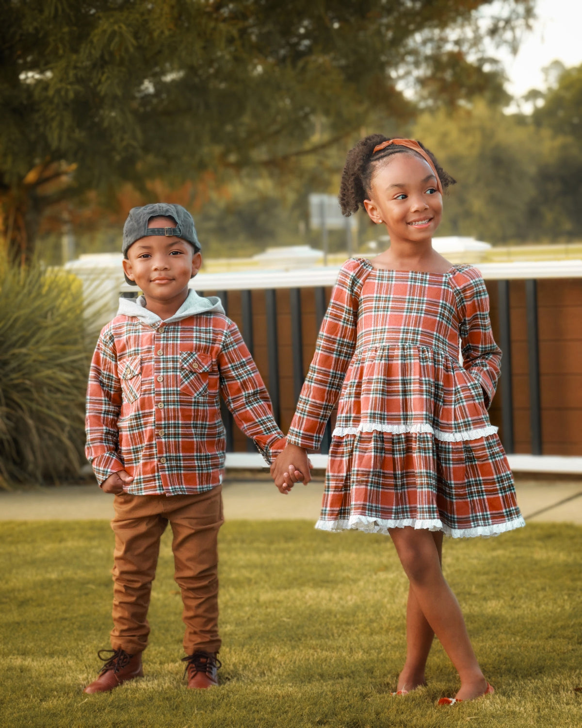 Turkey Day Tartan Grace Dress Set