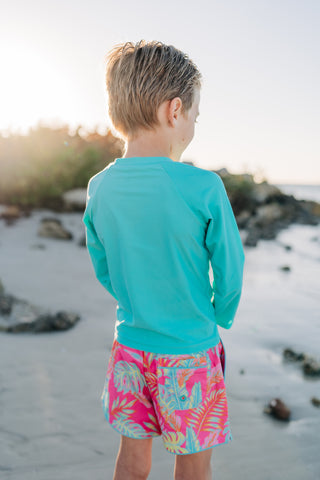 Pink Palm Paradise Swim Shorts
