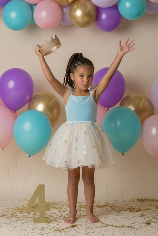 Birthday Dress & Bloomer Set ~ Blue