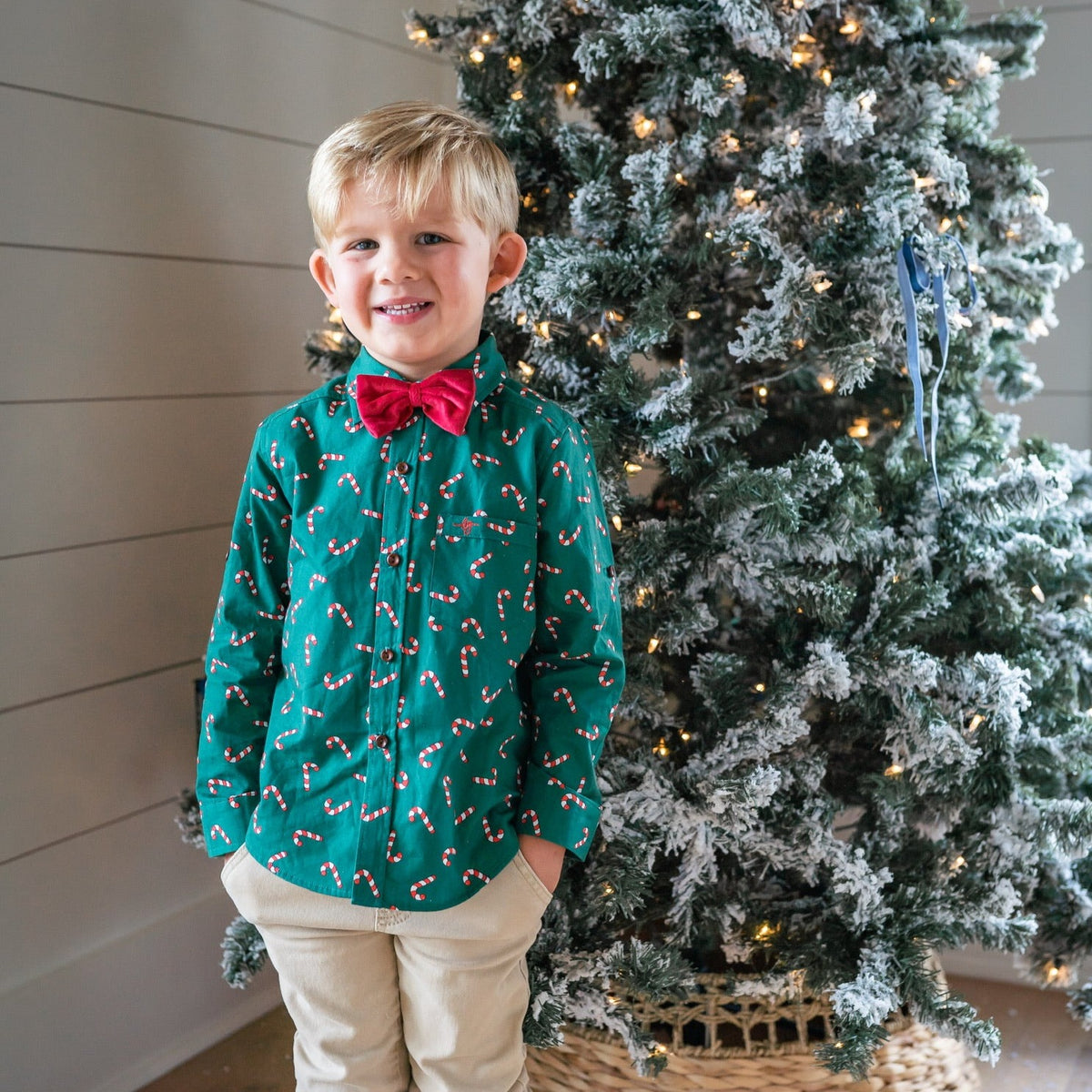 *PREORDER* Peppermint Candy Shirt and Red Bow Tie Set