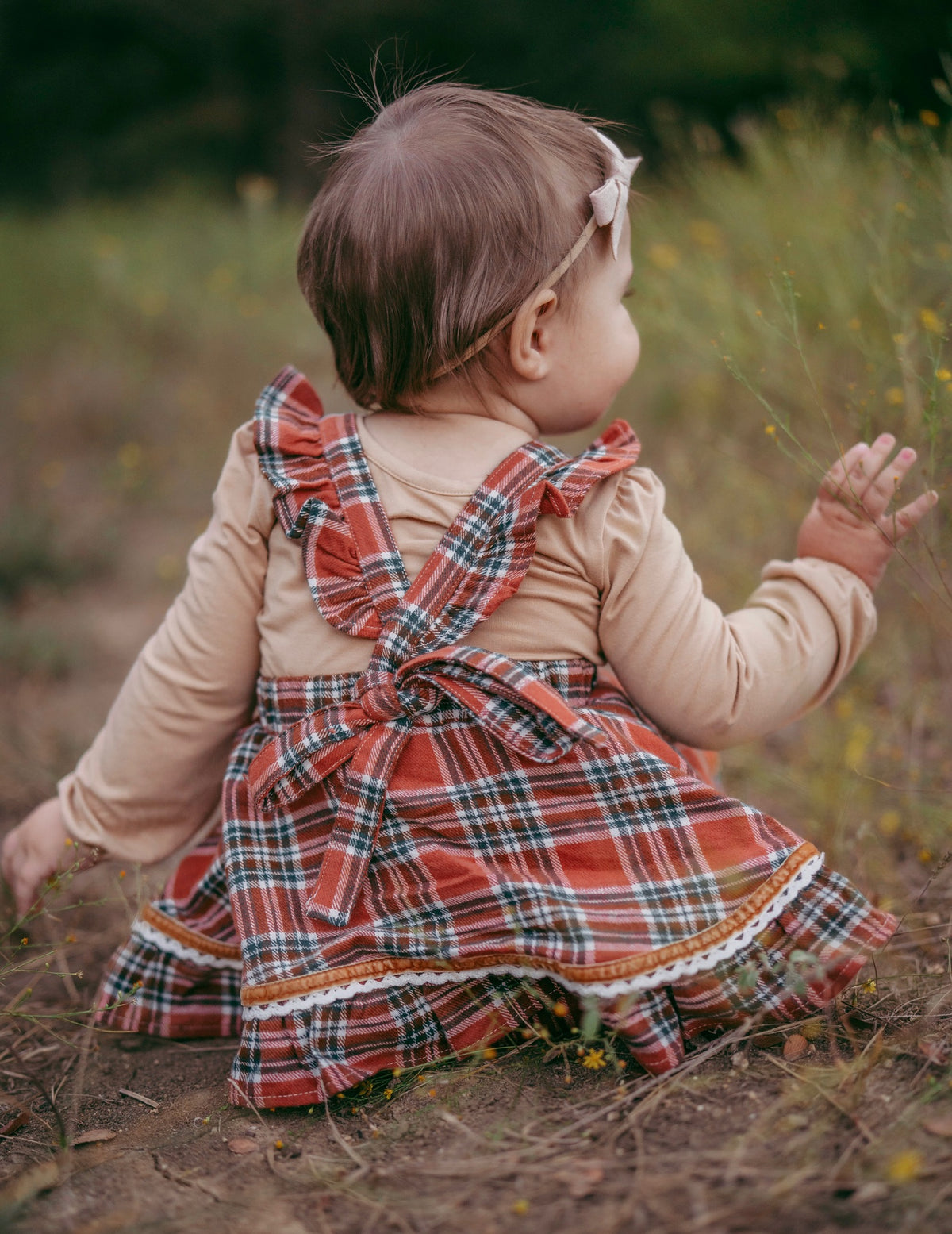 Turkey Day Tartan Skirted Romper