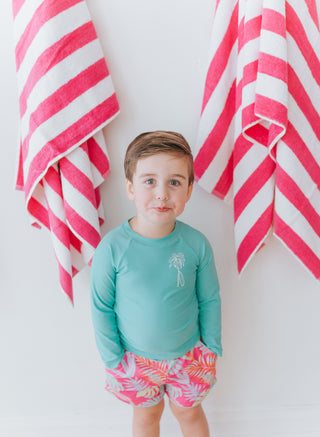 Pink Palm Paradise Swim Shorts