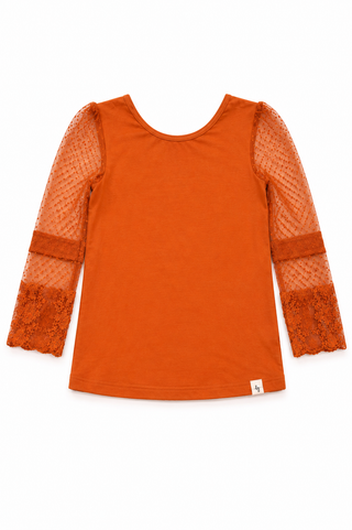 Orange Lace layering shirt