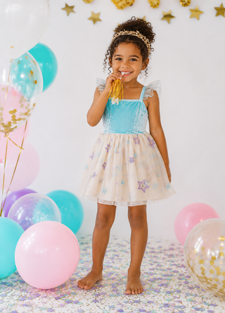 Birthday Dress & Bloomer Set ~ Blue