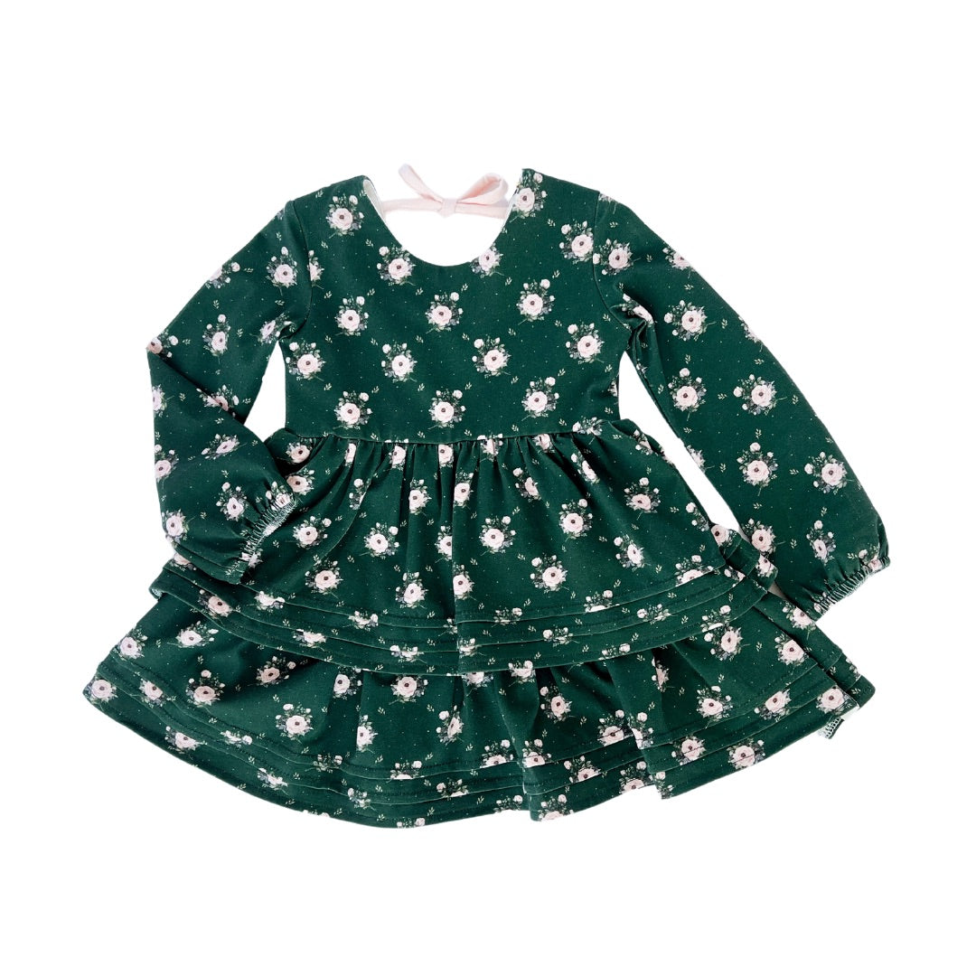 Emerald Frost Floral Dress