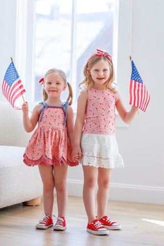 Scallop Tunic Set - Pink Patriot Pop