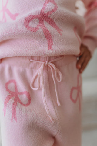 Rosy Ribbon Sweater Pants