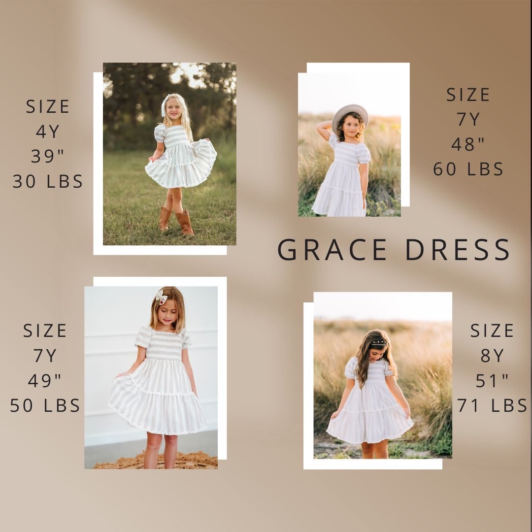 Wheat Stripe Grace Dress and Bloomer Set