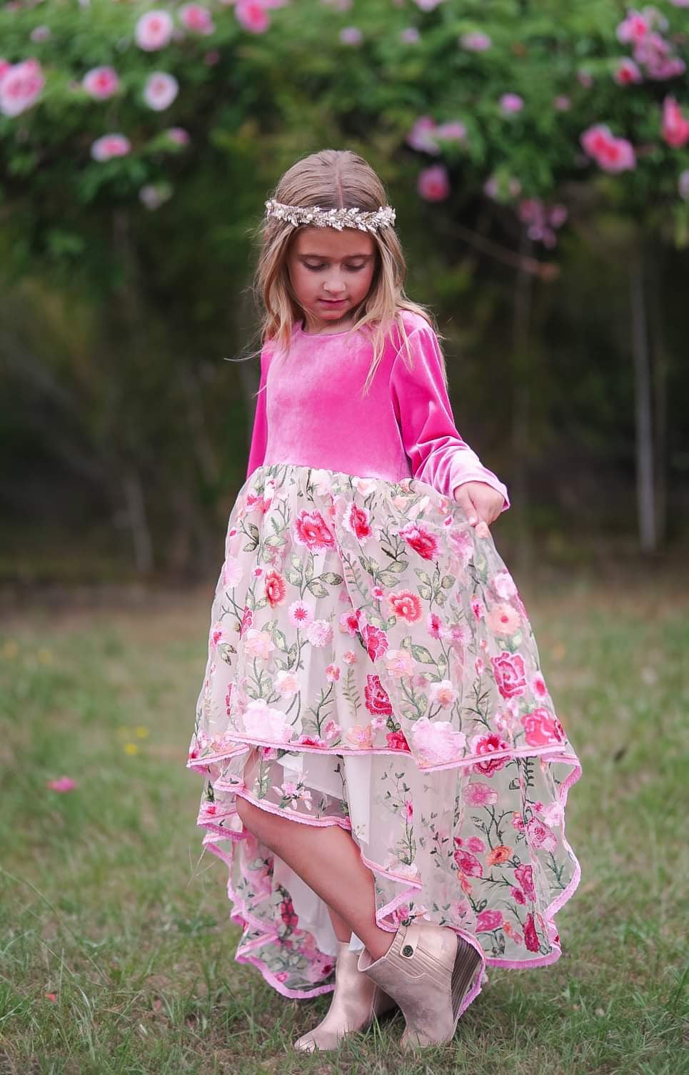 *PREORDER* Long Sleeve Rose Petal Enchantment High Low