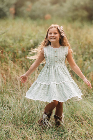 Sage Gingham Zoey Dress