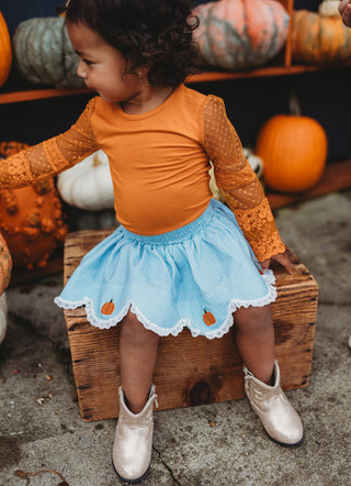 Orange Lace layering shirt
