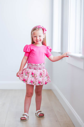 Puff Sleeve Layering Shirt ~ Hot Pink
