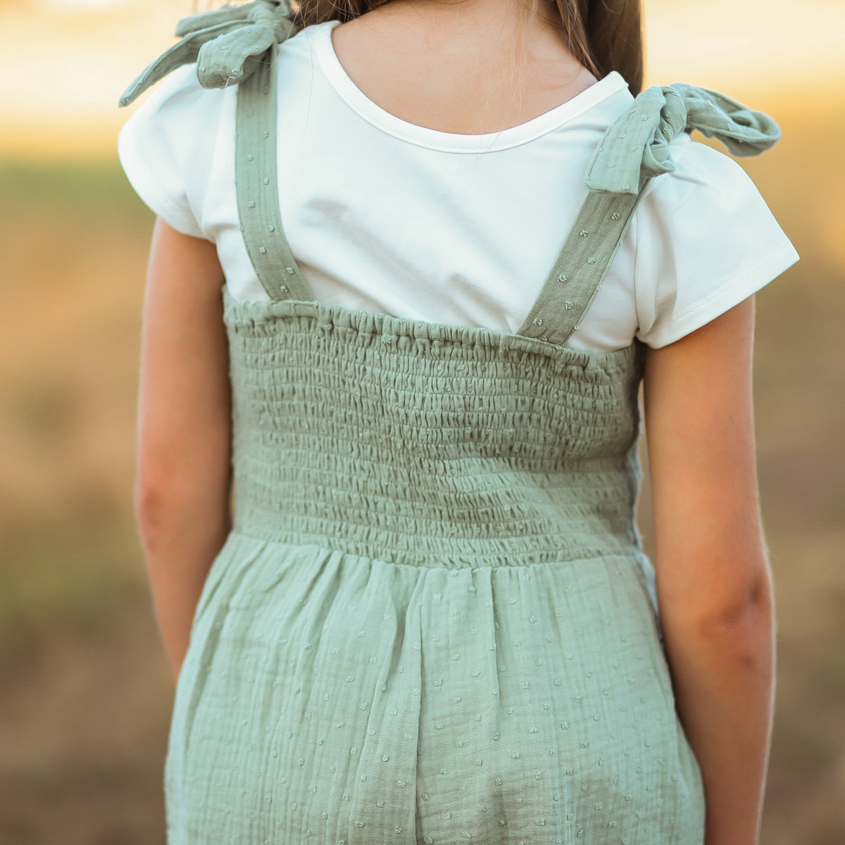 Sage Swiss Dot Gauze Jumper