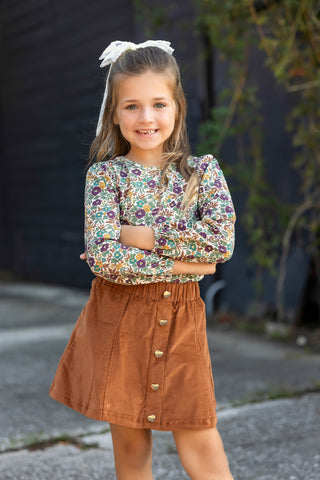 Corduroy Skort ~ Caramel