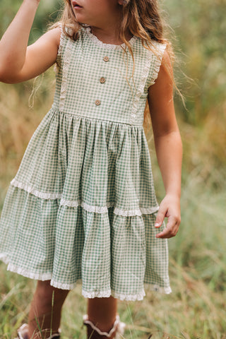 Sage Gingham Zoey Dress