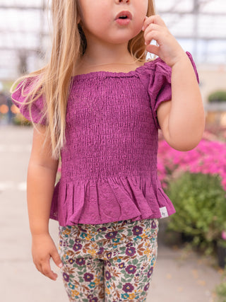 Orchid Smocked Peplum