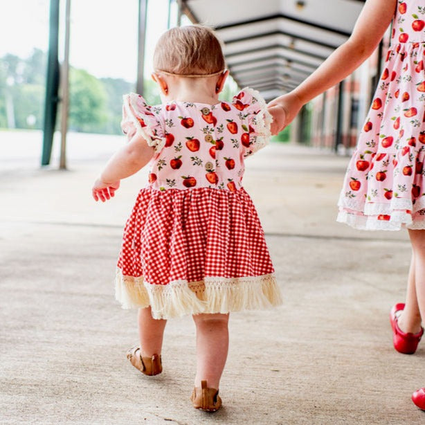 Vintage Apple Skirted Romper