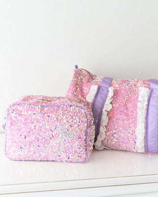 *PREORDER* Bow Sequin Duffle bag and Toiletry Bag Bundle