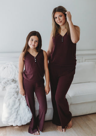 Ribbed Bamboo Lounge Pants ~ Plum