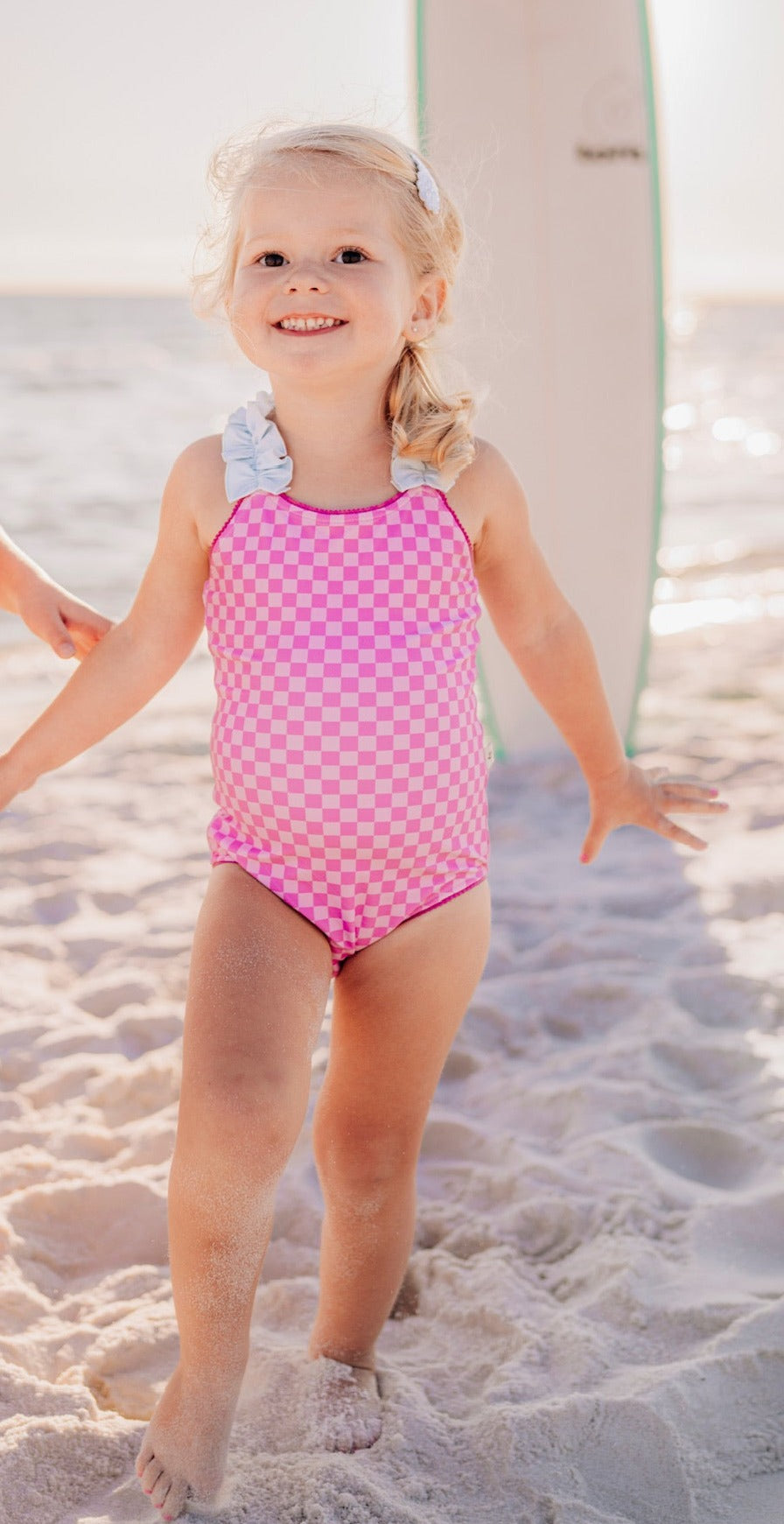 Pink Glam Ruffle Strap One Piece Swimsuit