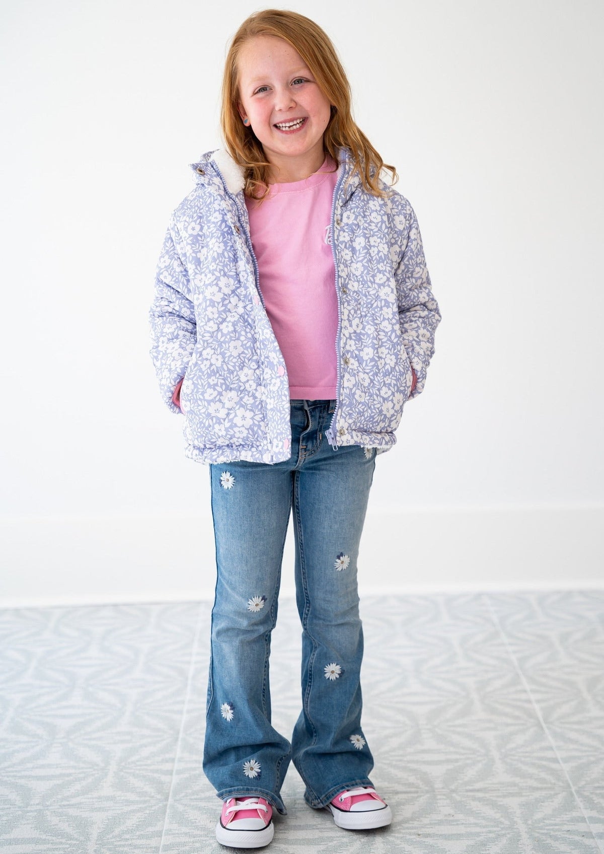 Periwinkle Petals Winter Jacket