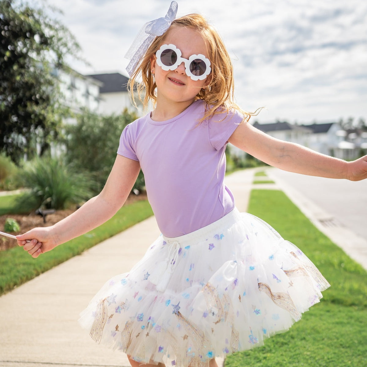 Lilac Flutter Sleeve Layering Shirt