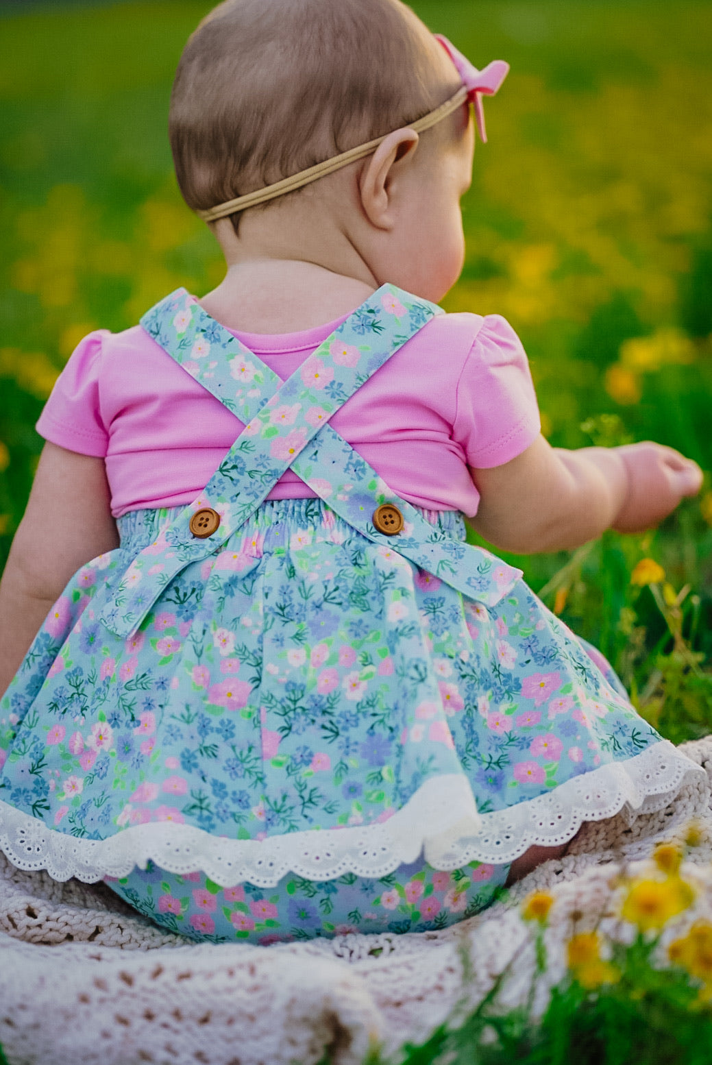 Summertime Blues Skirted Romper