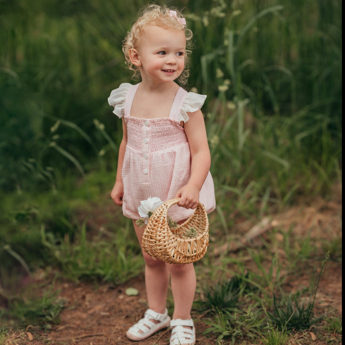 Pink Gingham Bubble- runs small