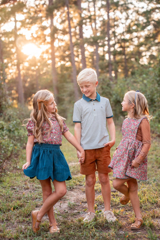 Blue Spruce Corduroy Scallop Skort