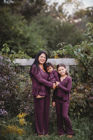 Women's Ribbed Bamboo Lounge Pants ~ Plum