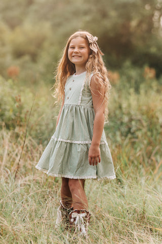 Sage Gingham Zoey Dress