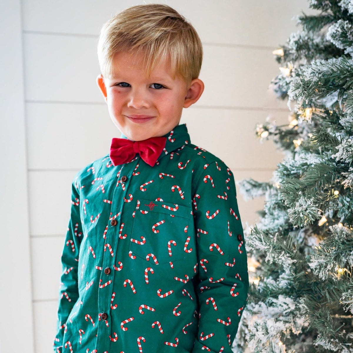 *PREORDER* Peppermint Candy Shirt and Red Bow Tie Set