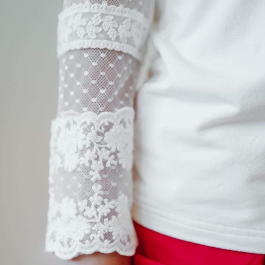 White Lace Layering Shirt