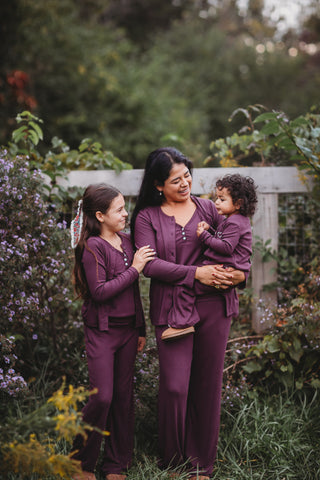 Women's Ribbed Bamboo Lounge Pants ~ Plum