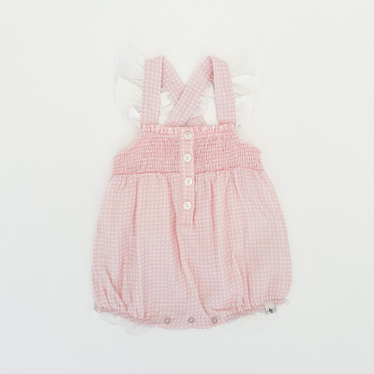 Pink Gingham Bubble- runs small