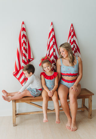 *PREORDER* Women's Scalloped High Waisted Bikini - Heritage Flag