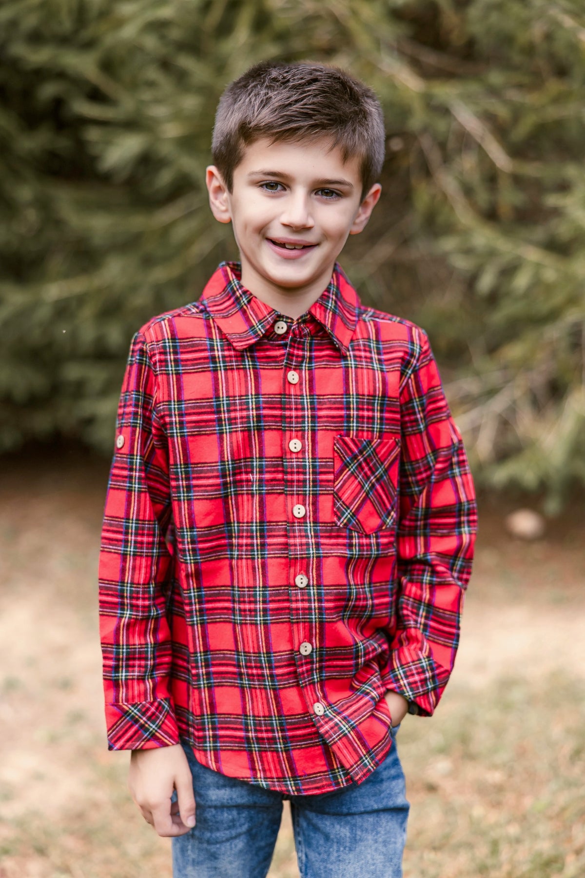 Merry Little Plaid Button-up Shirt