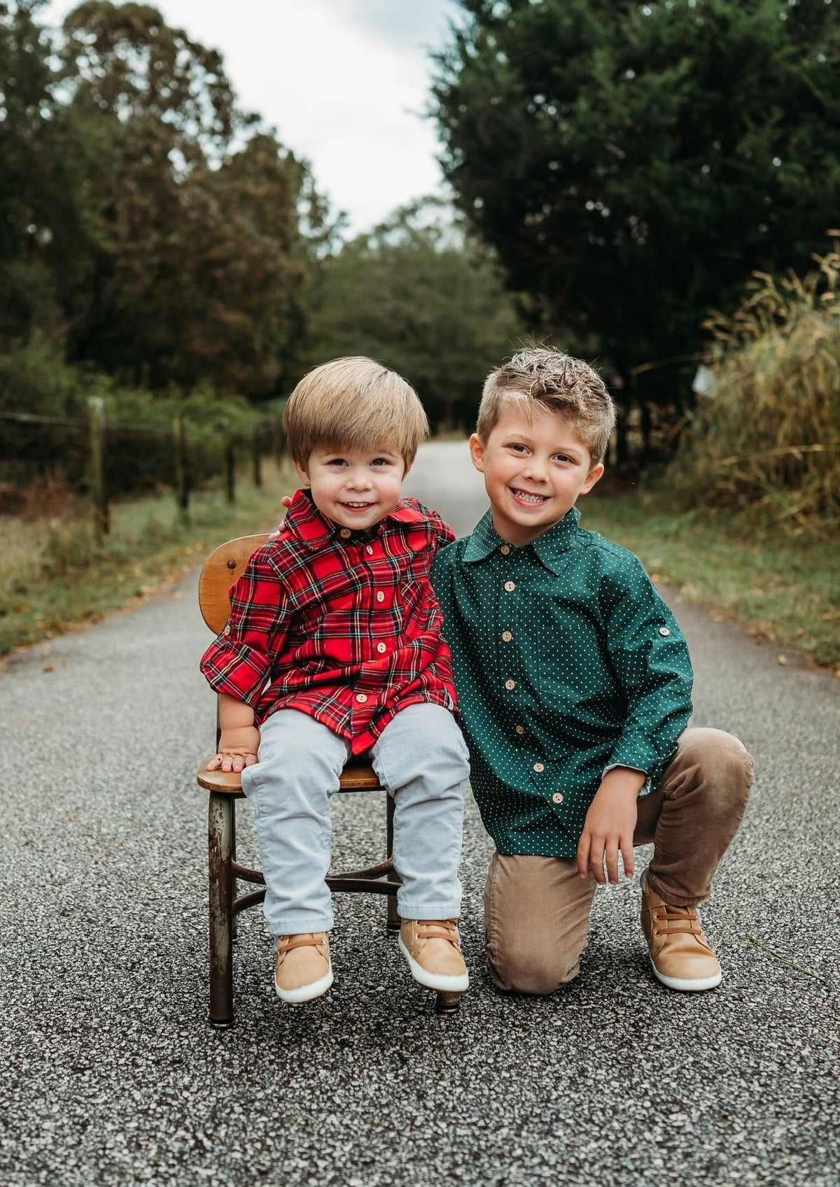 Evergreen Dot Button-Up Shirt