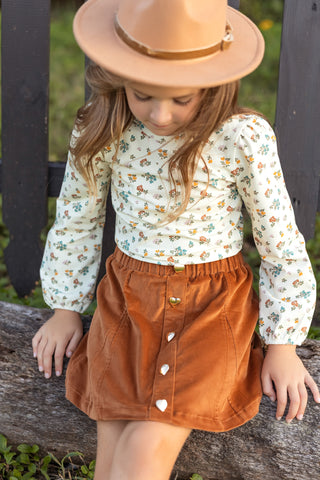 Corduroy Skort ~ Caramel