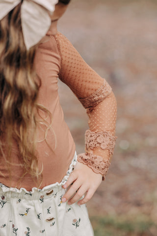 Honey Brown Lace Layering Shirt