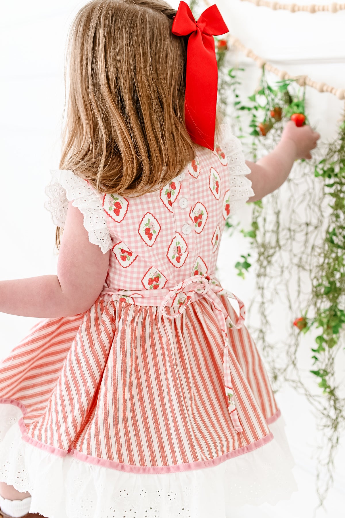 Strawberry Stripe Dress and Bloomer Set