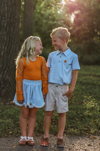 Scalloped Skort ~ Gingham and Gourds
