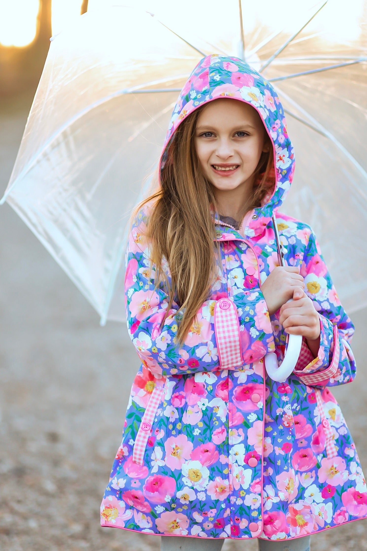 Flowery raincoat deals