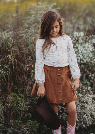 Corduroy Skort ~ Caramel